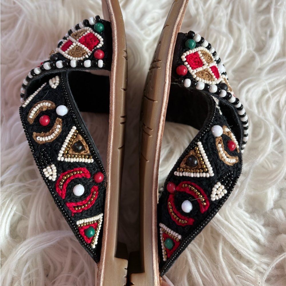 Chinese Laundry Penelope Beaded Boho Slide Sandals Women’s 6.5 Festival - Picture 5 of 6